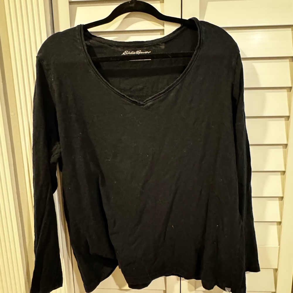 Eddie Bauer Women's Long Sleeve Black Tee